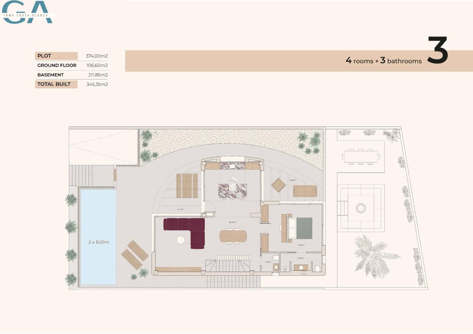 4 bedroom Villa for sale in Algorfa with pool garage - € 830,000 (Ref: 9707522)