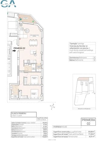 2 soveværelse Lejlighed til salg i Hondón de las Nieves med swimmingpool garage - € 185.000 (Ref: 9867401)