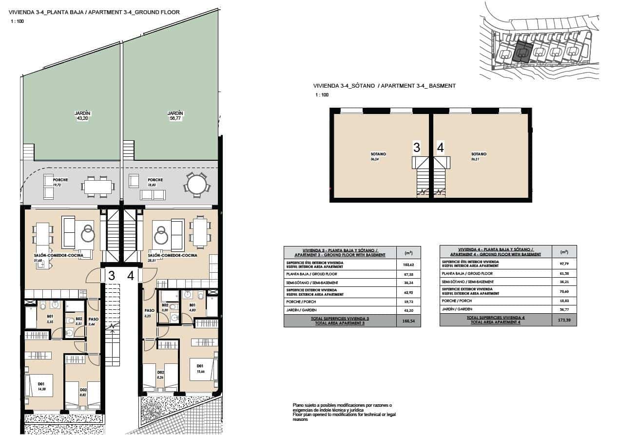 2 quarto Bungalow para venda em Cabo Cervera com piscina garagem - 565 000 € (Ref: 9949762)