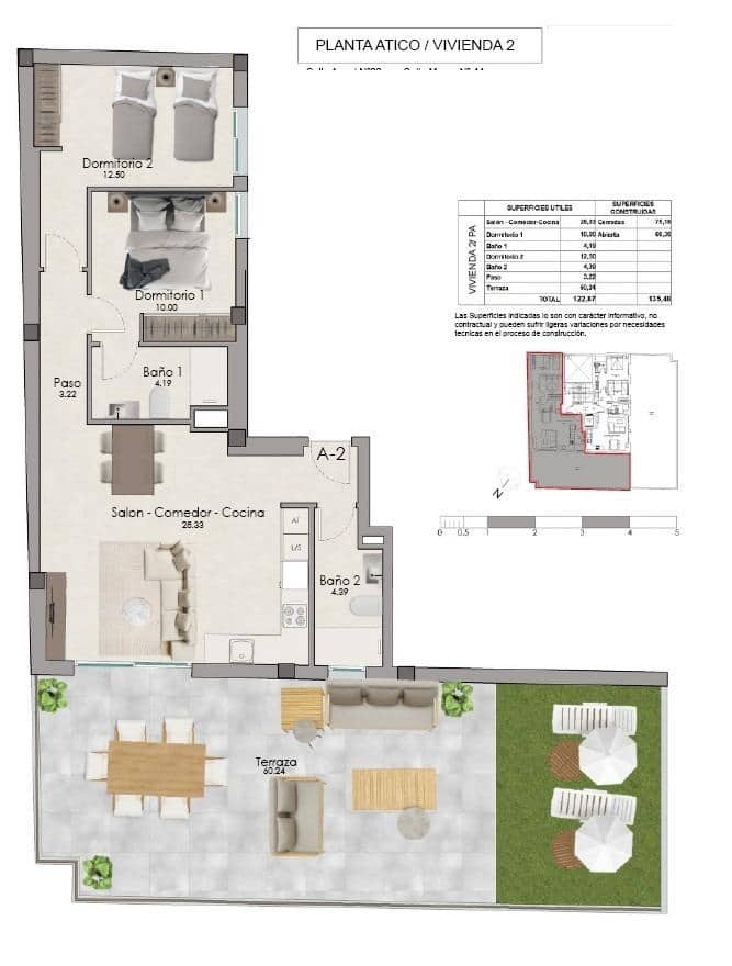 2 sovrum Takvåning till salu i Santa Pola med pool garage - 365 000 € (Ref: 9998803)