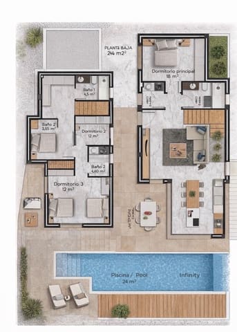 3 bedroom Bungalow for sale in Finestrat Pueblo, Finestrat - € 650,000 (Ref: 9486506)