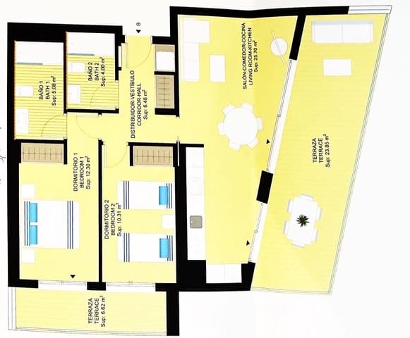 2 soverom Leilighet til salgs i Dehesa de Campoamor med svømmebasseng garasje - € 355 000 (Ref: 9805691)