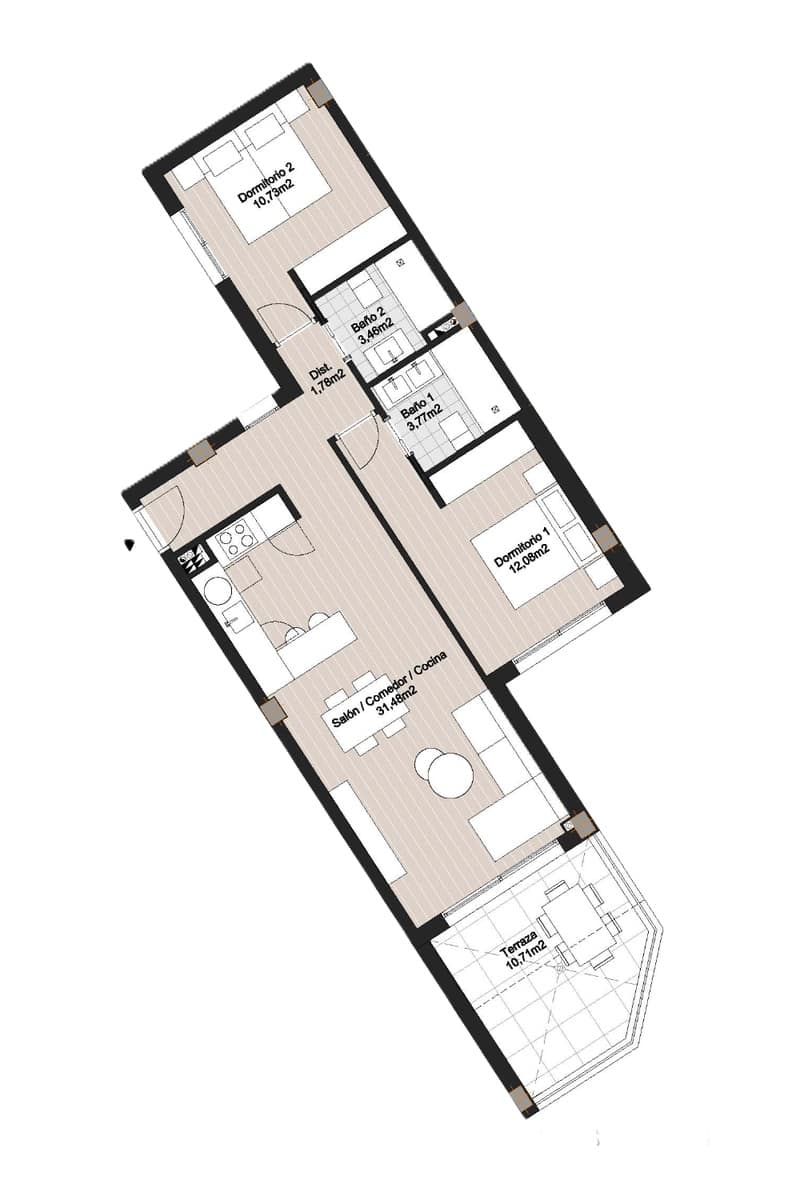 2 chambre Appartement de Plage à vendre à El Morche avec piscine garage - 294 000 € (Ref: 8770961)