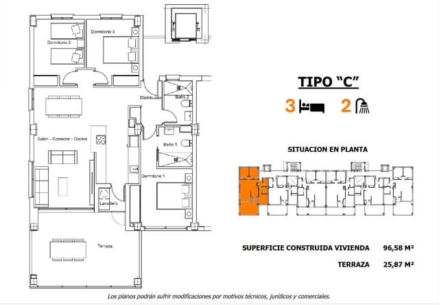 2 Zimmer Apartment zu verkaufen in San Miguel de Salinas mit Pool Garage - 245.000 € (Ref: 9012858)
