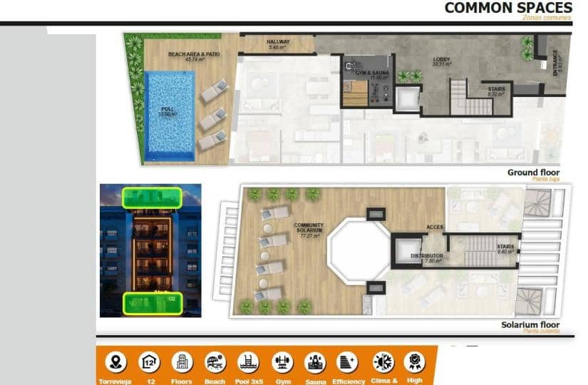 1 makuuhuone Huoneisto myytävänä paikassa Torrevieja mukana uima-altaan - 195 000 € (Ref: 9430543)