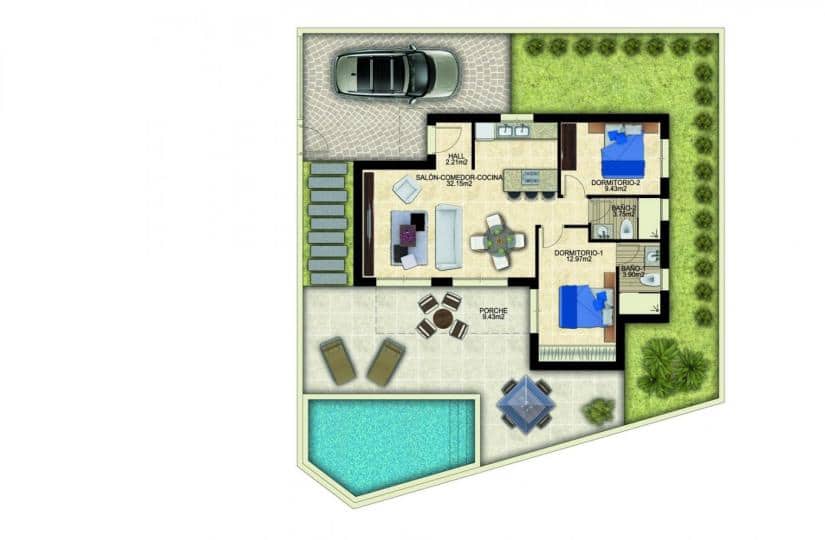 2 sovrum Villa till salu i Benijofar med pool - 453 000 € (Ref: 9430590)