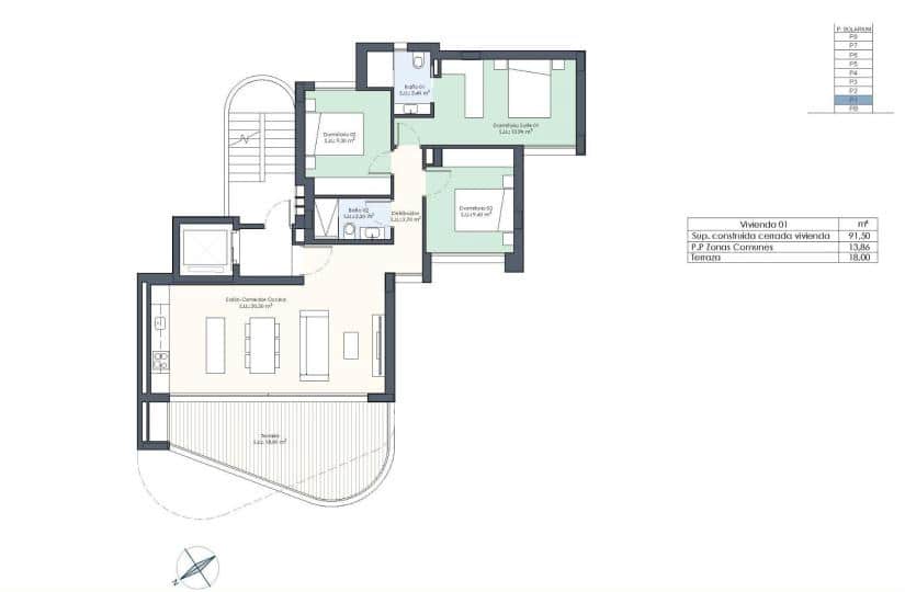 3 quarto Apartamento para venda em Guardamar del Segura com piscina - 345 000 € (Ref: 9430644)