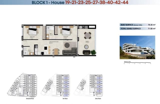 2 soveværelse Lejlighed til salg i La Marina, Elche / Elx med swimmingpool - € 290.000 (Ref: 9467937)
