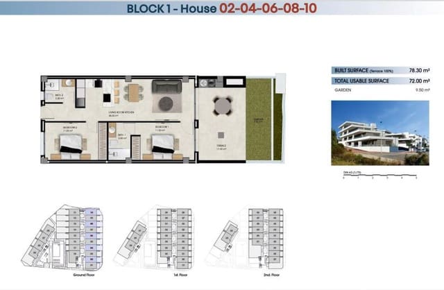 2 soveværelse Lejlighed til salg i La Marina, Elche / Elx med swimmingpool - € 265.000 (Ref: 9467940)