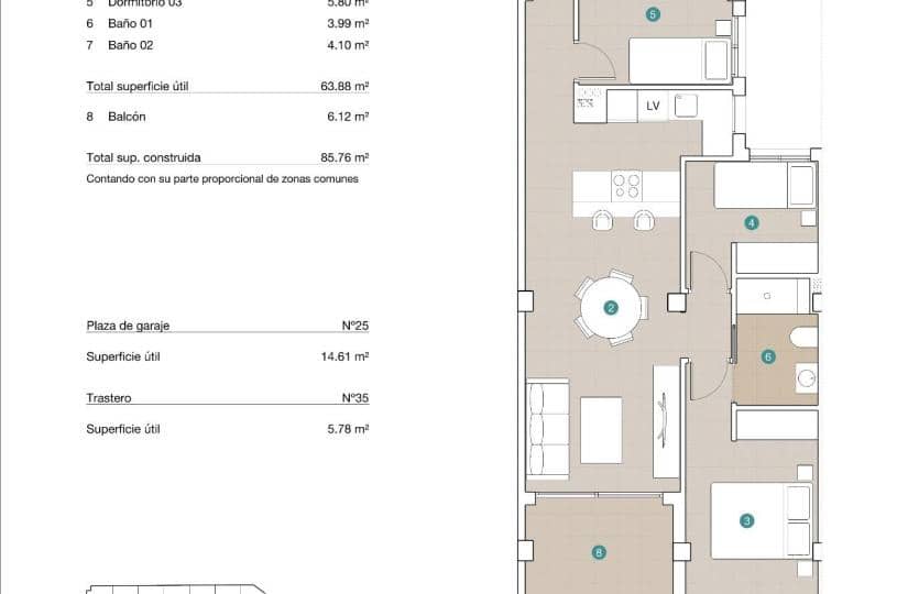 3 bedroom Apartment for sale in Jacarilla with pool - € 187,000 (Ref: 9499685)