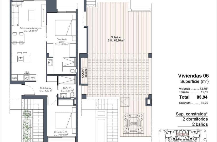 Apartamento de 2 habitaciones en Ciudad Quesada en venta con piscina - 324.000 € (Ref: 9639924)
