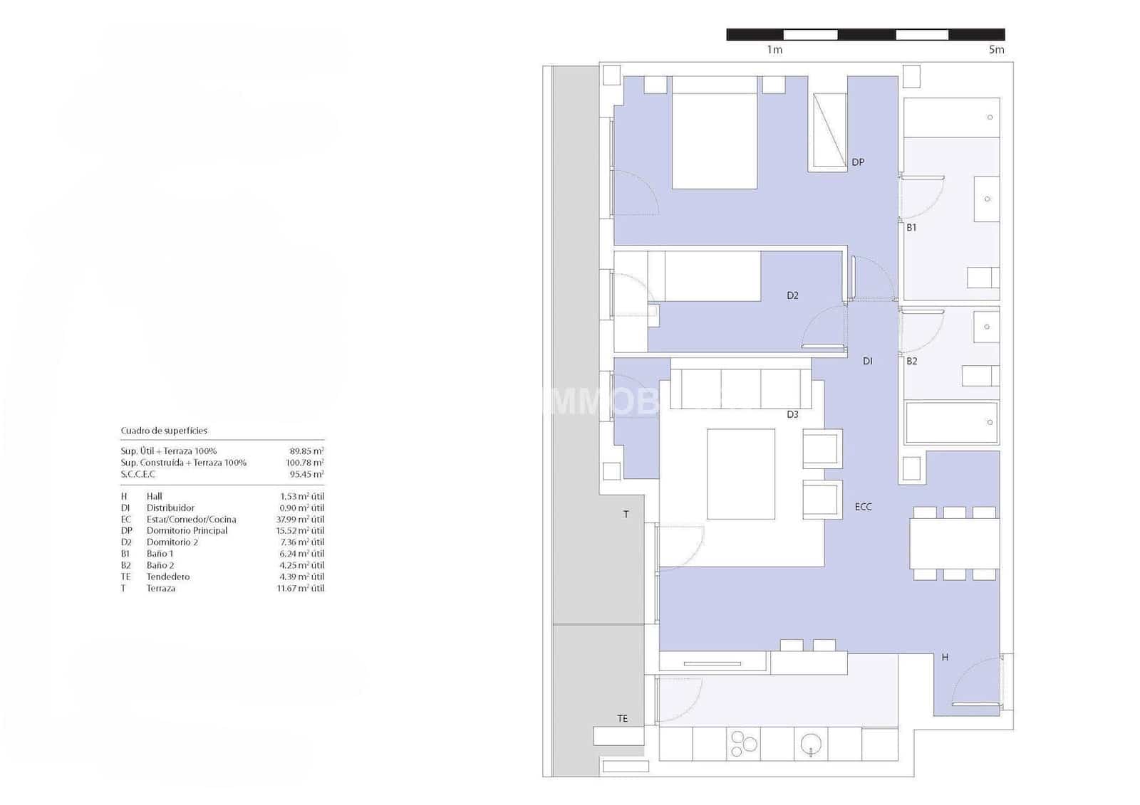 2 soveværelse Penthouse til leje i Palma de Mallorca med swimmingpool garage - € 2.300 (Ref: 10098480)