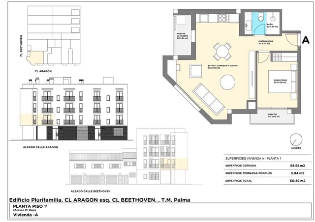 1 sypialnia Mieszkanie na sprzedaż w Palma de Mallorca - 350 000 € (Ref: 9911107)