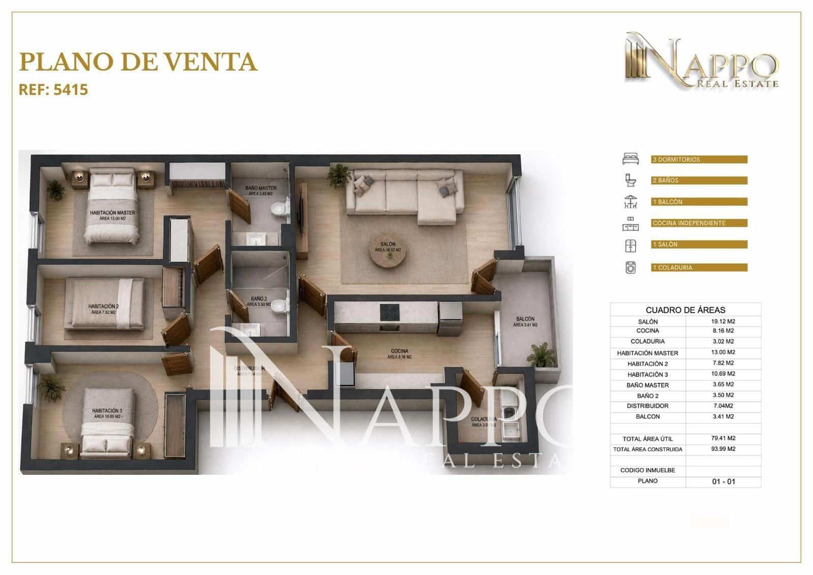 3 quarto Apartamento para venda em Palma de Mallorca com piscina garagem - 570 000 € (Ref: 10018109)