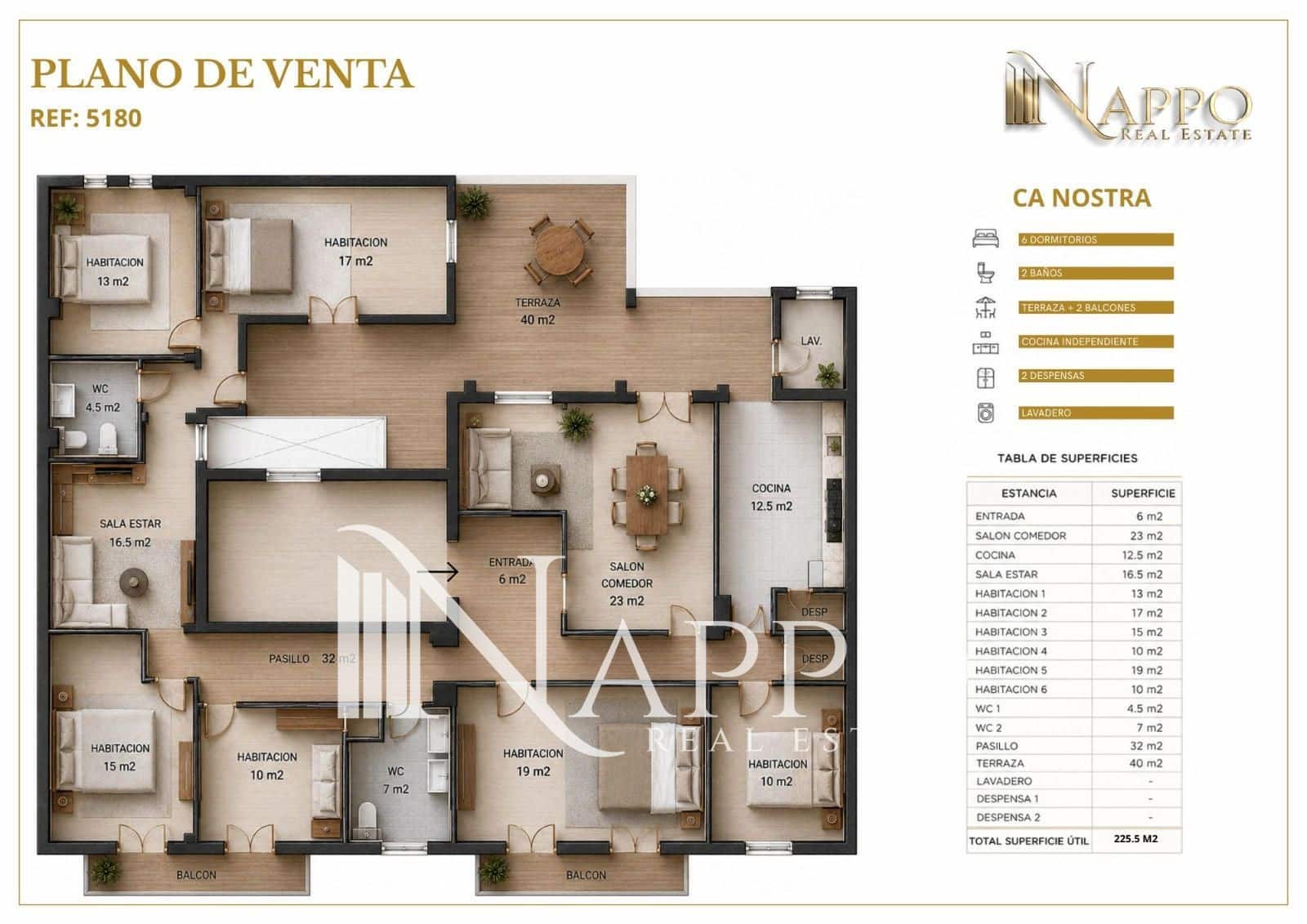 6 sypialnia Mieszkanie na sprzedaż w Palma de Mallorca - 1 490 000 € (Ref: 10045762)