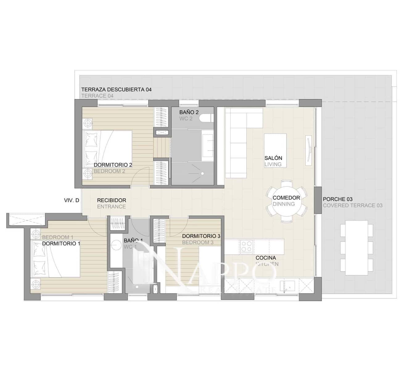 3 soveværelse Lejlighed til salg i Palma de Mallorca med swimmingpool garage - € 1.050.250 (Ref: 8238396)