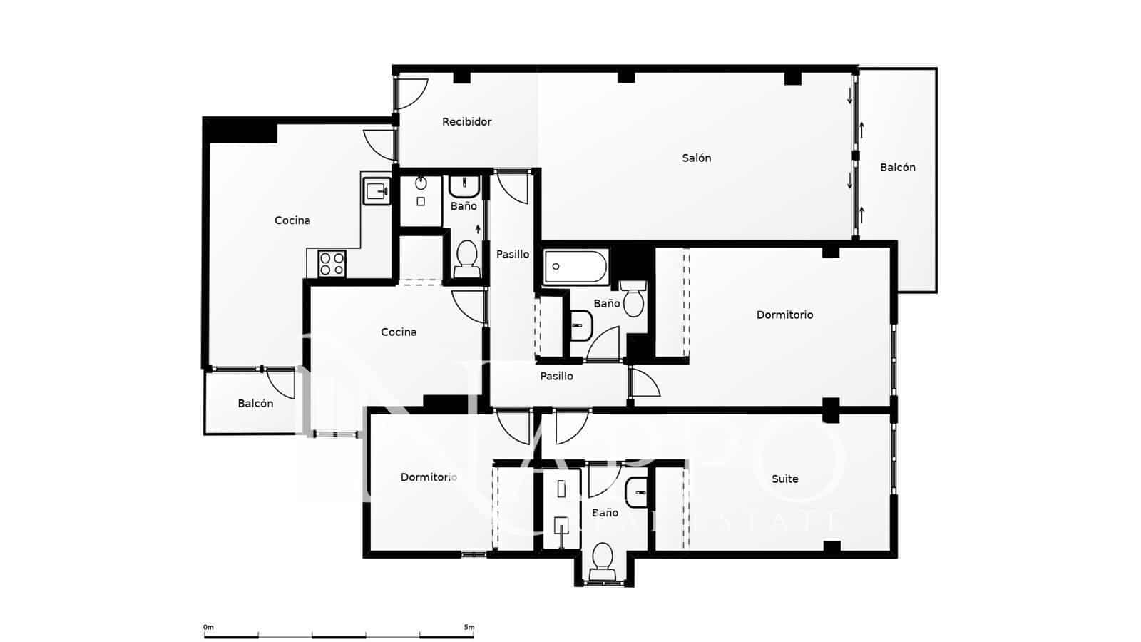 4 slaapkamer Flat te huur in Madrid stad - € 2.500 (Ref: 9357022)