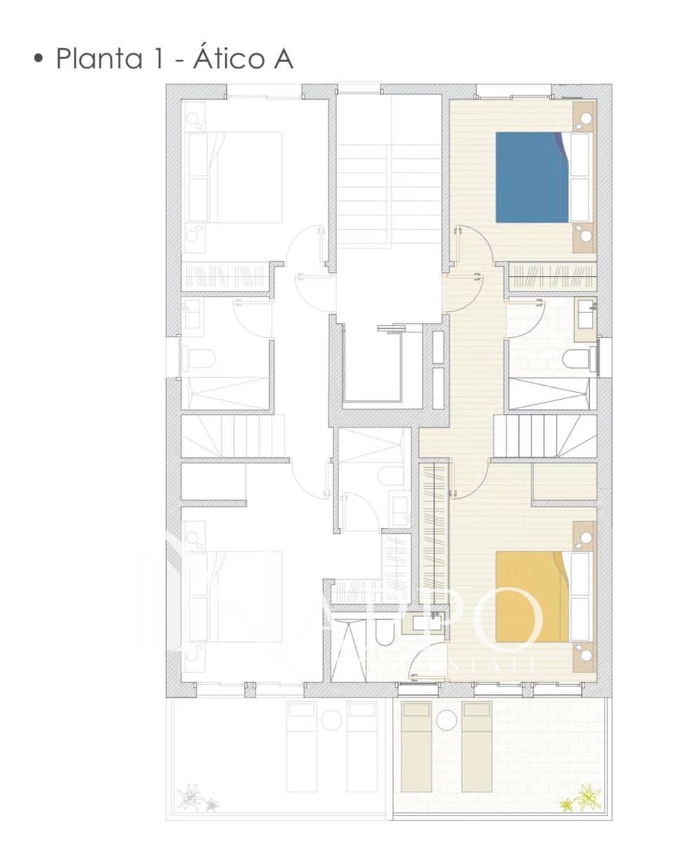 2 sypialnia Penthouse na sprzedaż w Playa de Palma z basenem garażem - 1 675 000 € (Ref: 9386567)