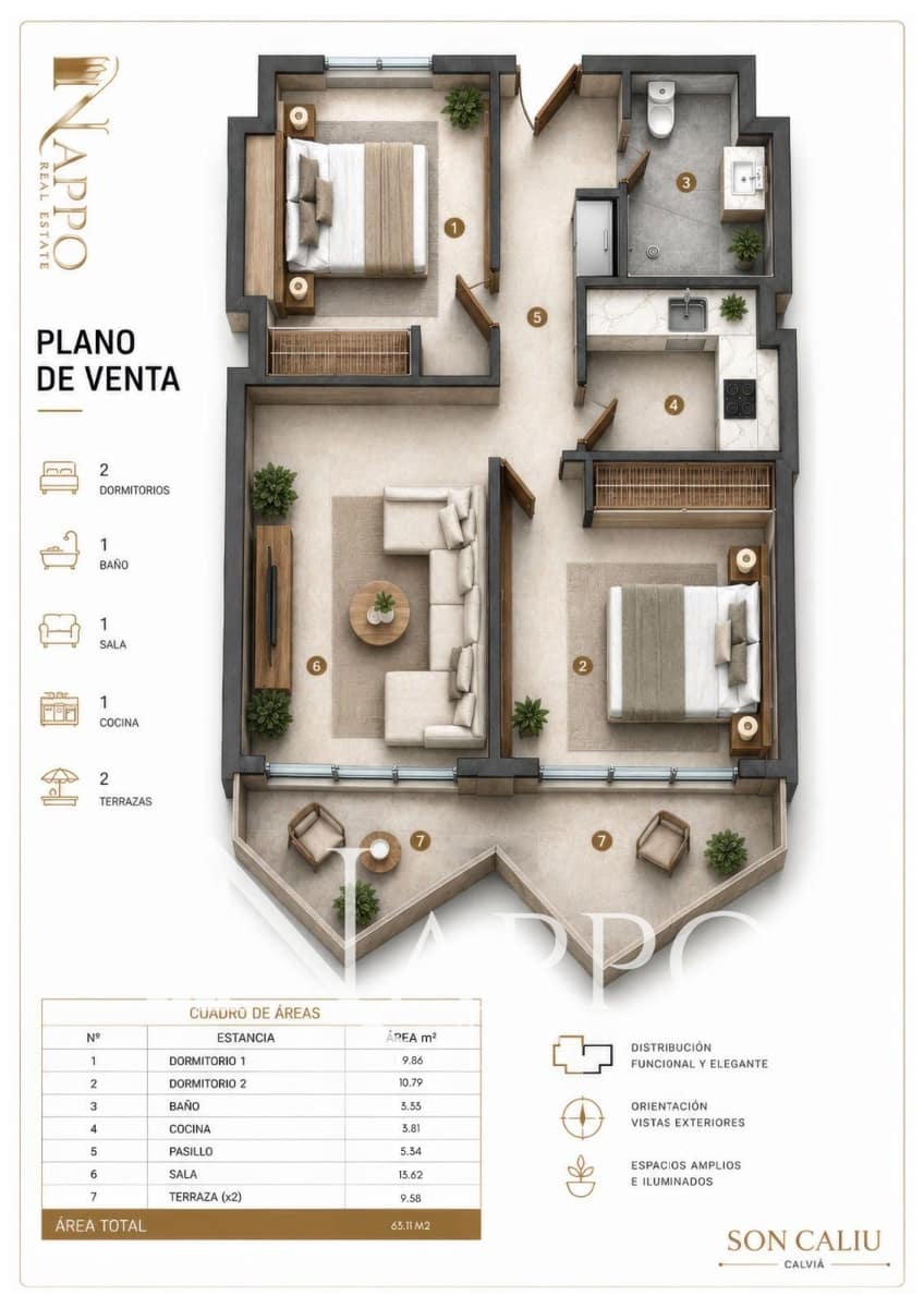 2 bedroom Flat for sale in Palmanova with pool garage - € 320,000 (Ref: 9866199)