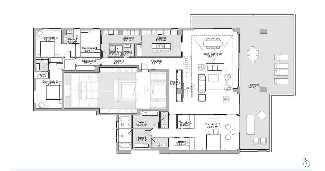 4 camera da letto Attico in vendita in Malaga citta con piscina garage - 5.942.000 € (Rif: 9338827)