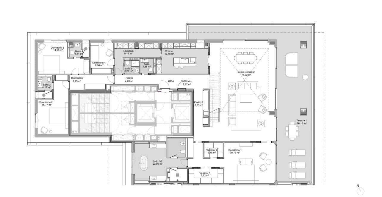 4 sovrum Takvåning till salu i Malaga stad med pool garage - 4 408 000 € (Ref: 9338828)