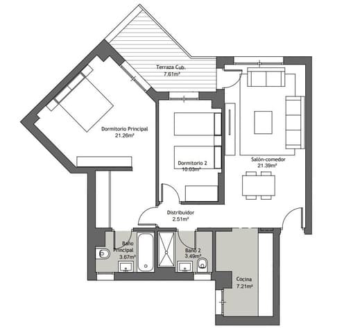 2 camera da letto Appartamento in vendita in Torre del Mar, Vélez-Málaga con piscina garage - 264.950 € (Rif: 9338859)