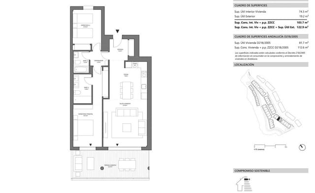 2 soveværelse Rækkehus til salg i Cancelada, Estepona med swimmingpool garage - € 370.500 (Ref: 9338869)