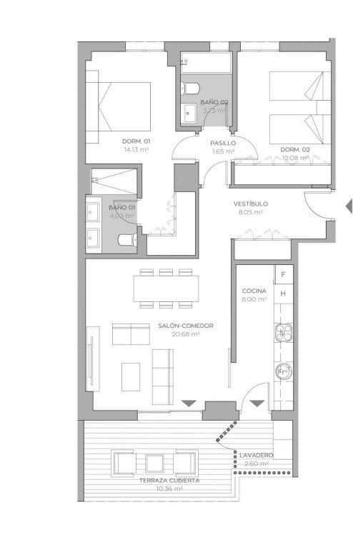 3 sovrum Lägenhet till salu i Malaga stad med pool garage - 634 000 € (Ref: 9338898)