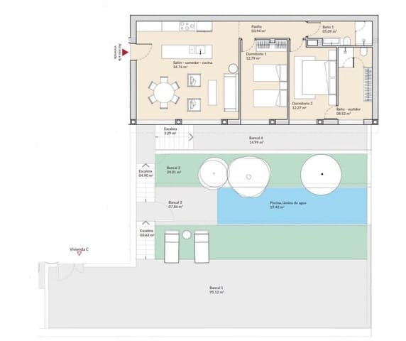 Piso de 2 habitaciones en El Limonar, Málaga ciudad en venta con piscina garaje - 1.950.000 € (Ref: 9338917)