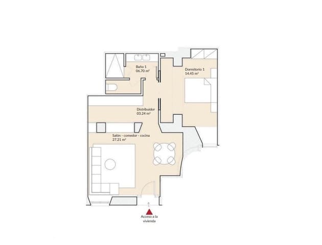 1 makuuhuone Asunto myytävänä paikassa El Limonar, Málaga kaupunki - 500 000 € (Ref: 9338918)