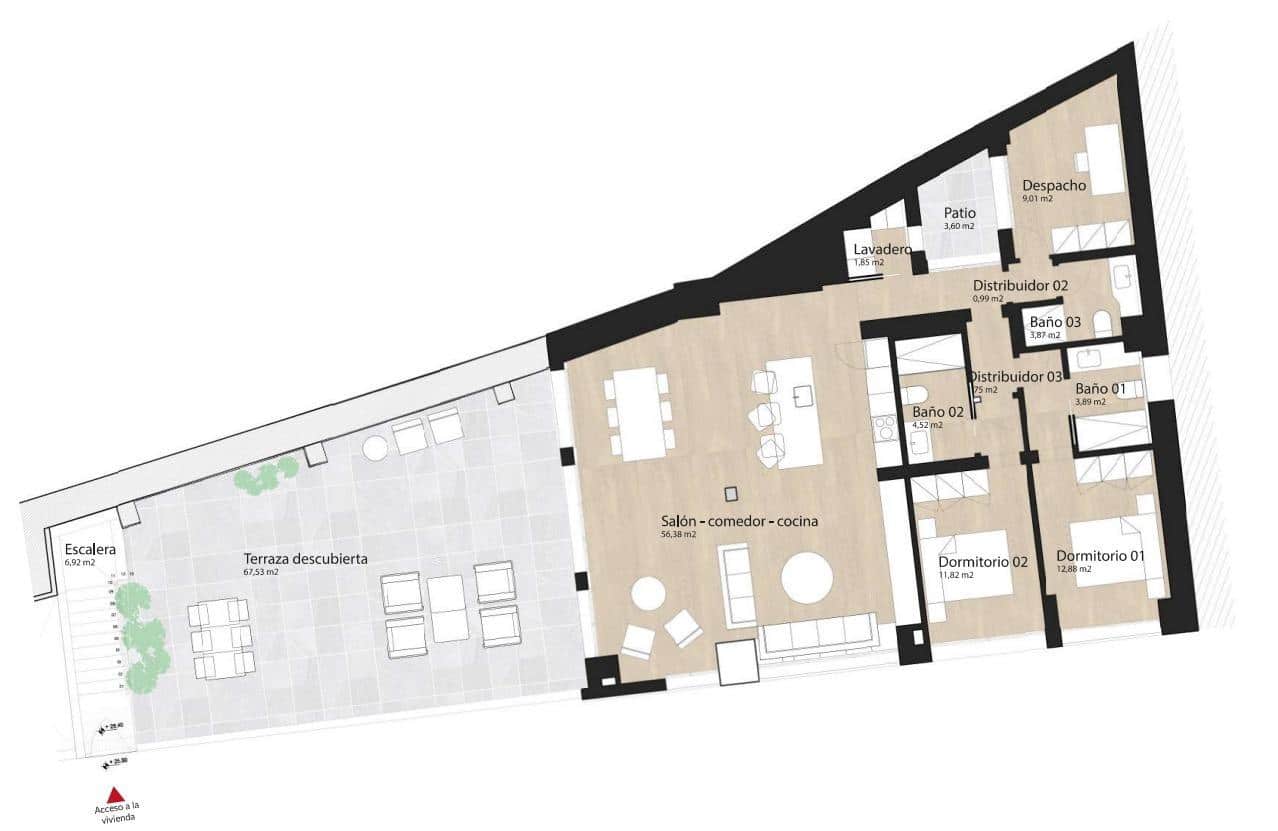 2 sypialnia Mieszkanie na sprzedaż w Miasto Malaga z garażem - 1 100 000 € (Ref: 9338936)