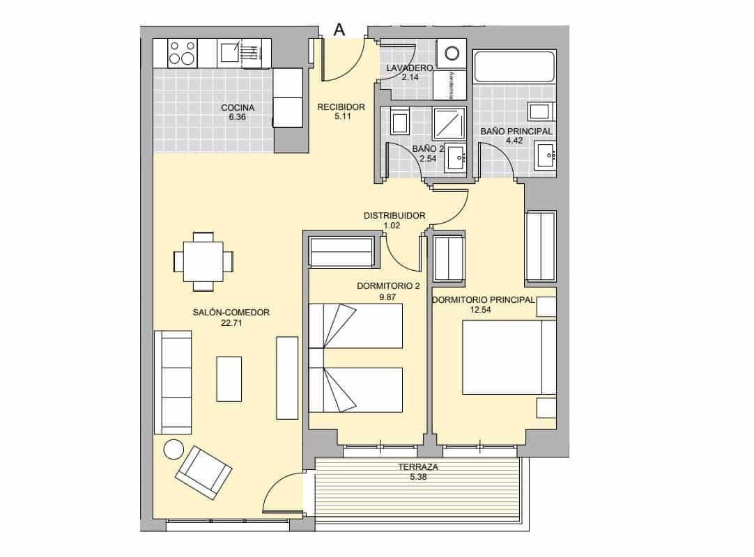 2 makuuhuone Asunto myytävänä paikassa Malaga kaupunki mukana uima-altaan 
autotalli - 372 000 € (Ref: 9338944)