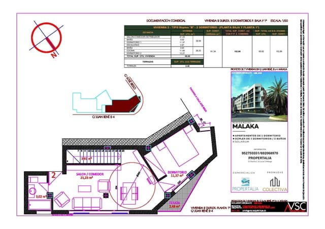 2 chambre Appartement à vendre à Haza Onda, Malaga ville - 345 000 € (Ref: 9338967)