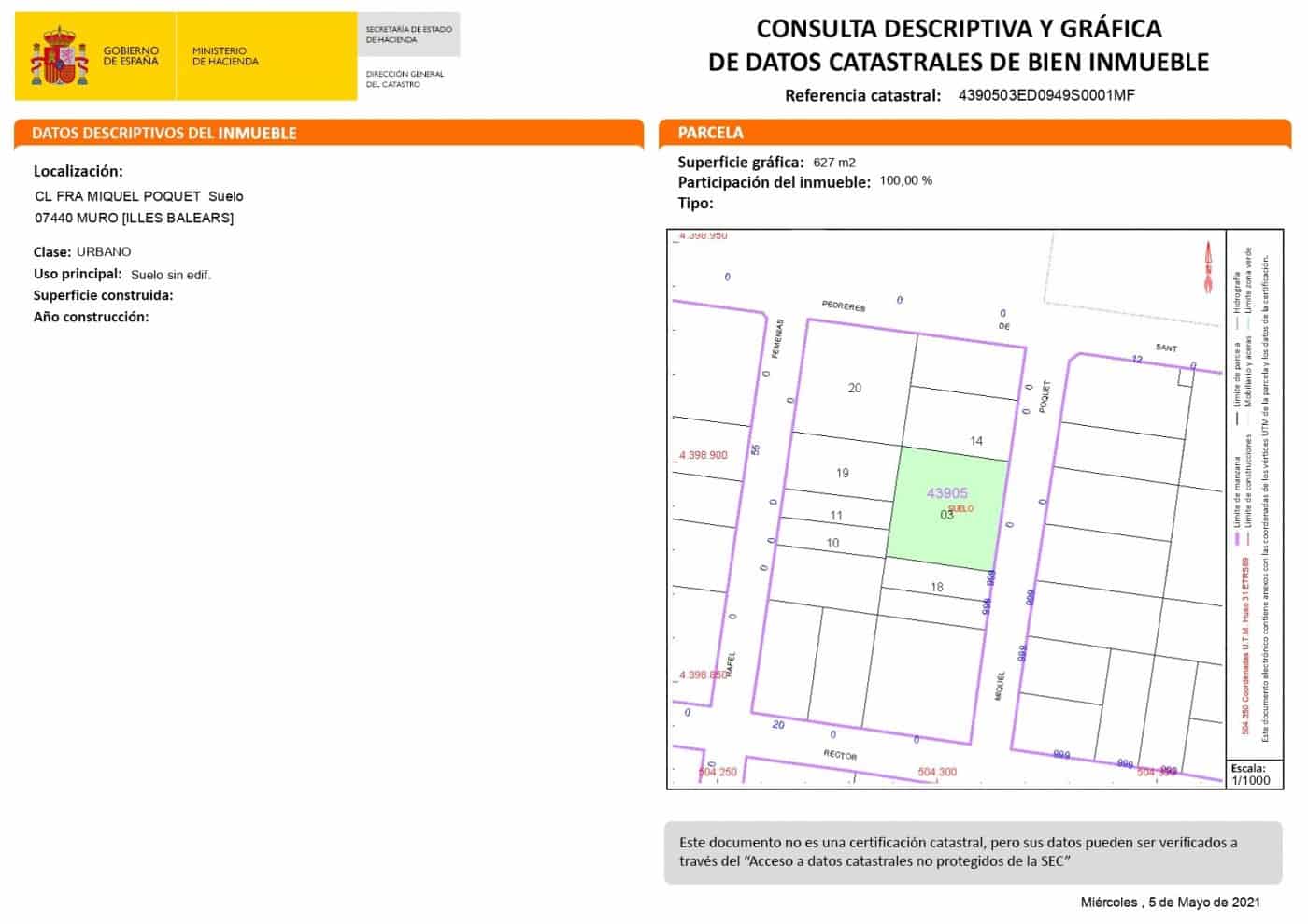Building Plot for sale in Muro - € 270,000 (Ref: 6517853)