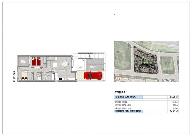 2 camera da letto Bungalow in vendita in Cox con piscina - 207.000 € (Rif: 9437199)