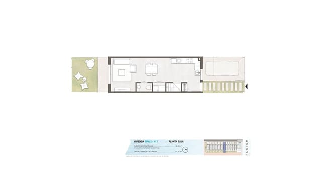 3 slaapkamer Rijtjeshuis te koop in Pilar de la Horadada met zwembad garage - € 339.900 (Ref: 9452220)