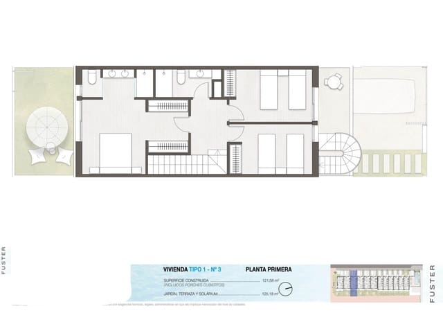 3 slaapkamer Rijtjeshuis te koop in Pilar de la Horadada met zwembad garage - € 339.900 (Ref: 9452220)