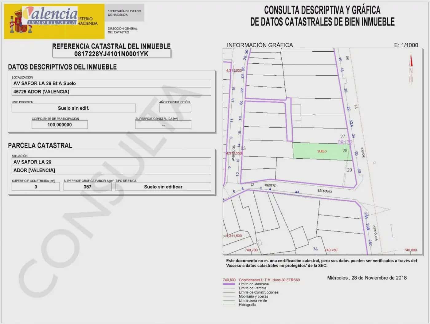 Building Plot for sale in Ador - € 70,000 (Ref: 10007618)