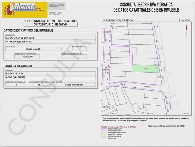 Building Plot for sale in Ador - € 70,000 (Ref: 10007618)