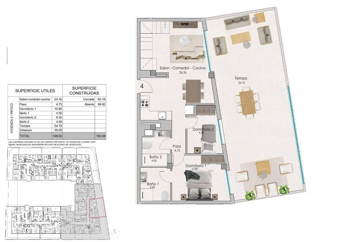 2 soverom Penthouse til salgs i Santa Pola med svømmebasseng - € 350 000 (Ref: 10115736)