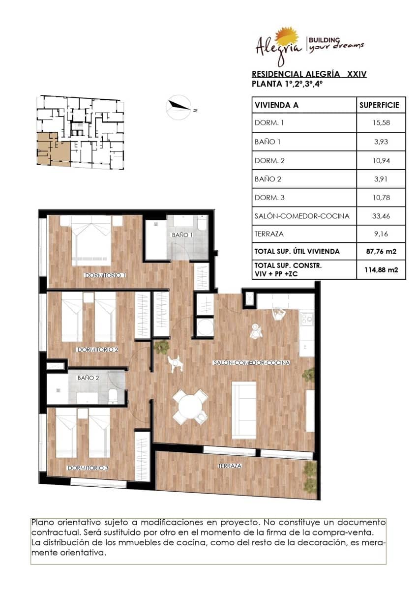 3 bedroom Apartment for sale in Torrevieja with garage - € 295,000 (Ref: 9877363)