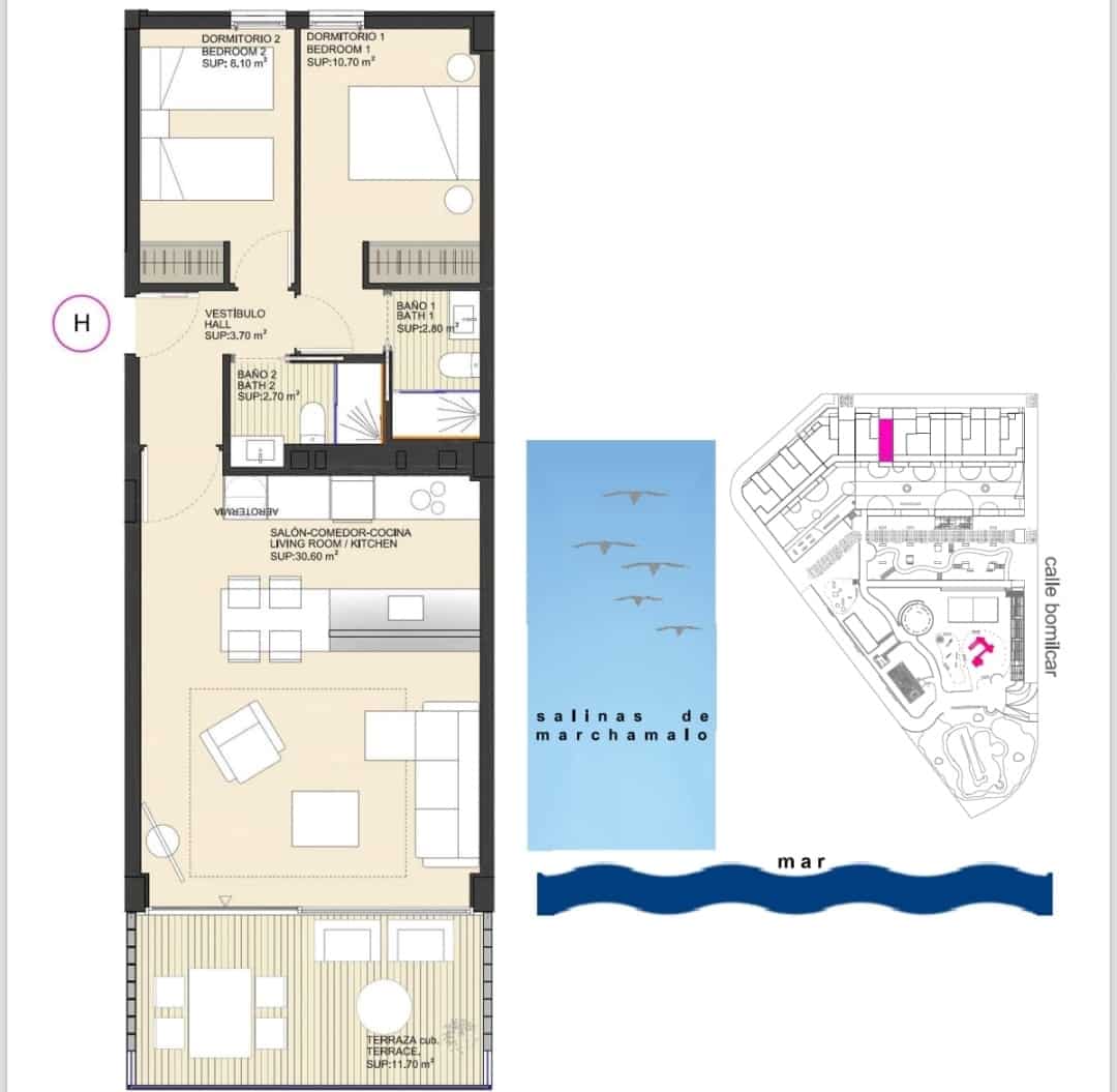 2 sypialnia Apartament na sprzedaż w Playa Paraiso z garażem - 315 000 € (Ref: 9878008)