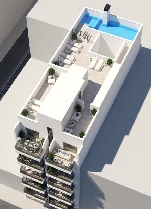 3 makuuhuone Huoneisto myytävänä paikassa Torrevieja mukana uima-altaan - 279 000 € (Ref: 9918414)