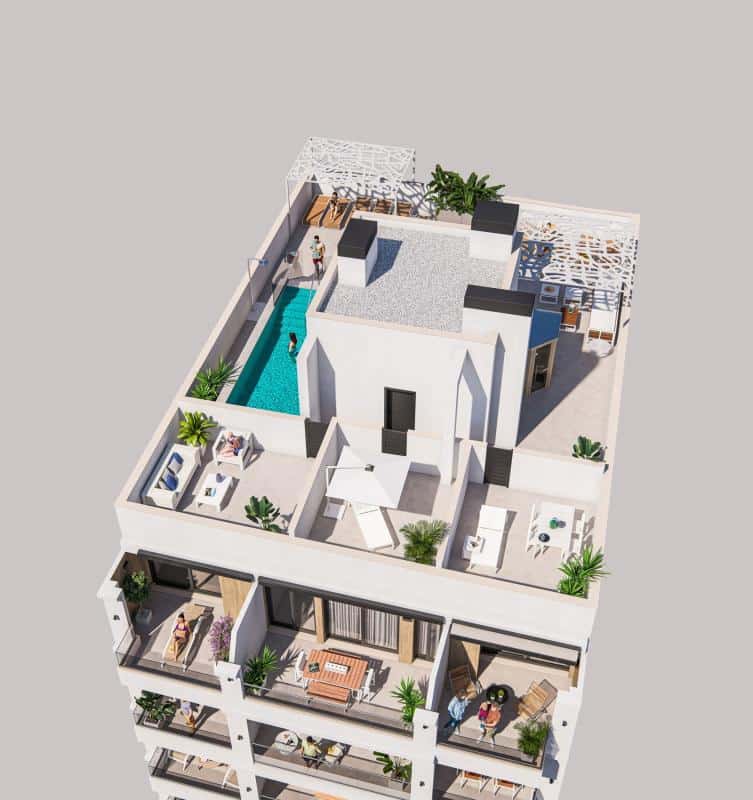 2 sypialnia Apartament na sprzedaż w Torrevieja z basenem - 240 000 € (Ref: 9930996)