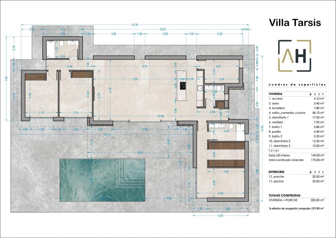 3 soverom Villa til salgs i Hondon de las Nieves med svømmebasseng garasje - € 577 274 (Ref: 9945897)