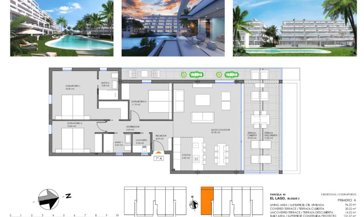 2 sypialnia Apartament na sprzedaż w Mar de Cristal z basenem garażem - 313 000 € (Ref: 9955222)