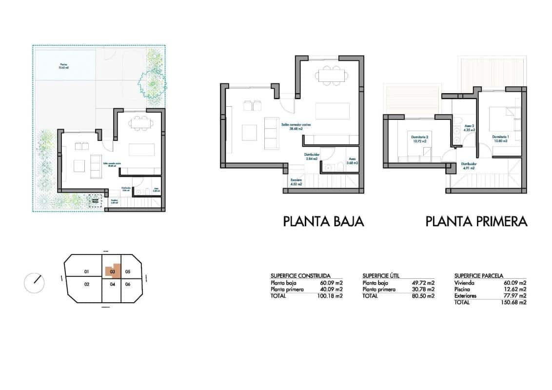 2 chambre Villa/Maison à vendre à Torre-Pacheco avec piscine - 283 900 € (Ref: 9960146)