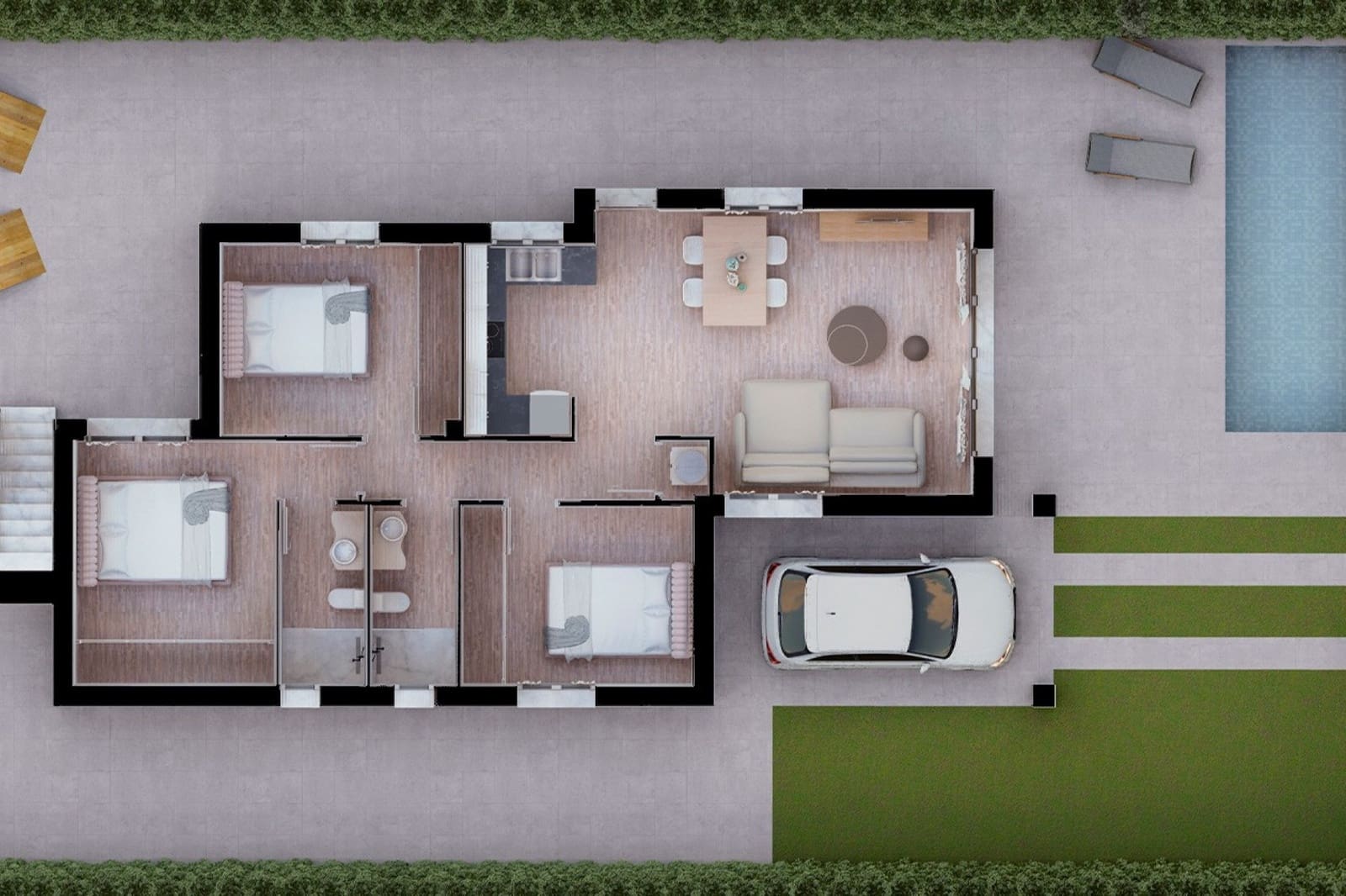 Chalet de 3 habitaciones en Los Alcázares en venta con piscina garaje - 397.650 € (Ref: 10035654)