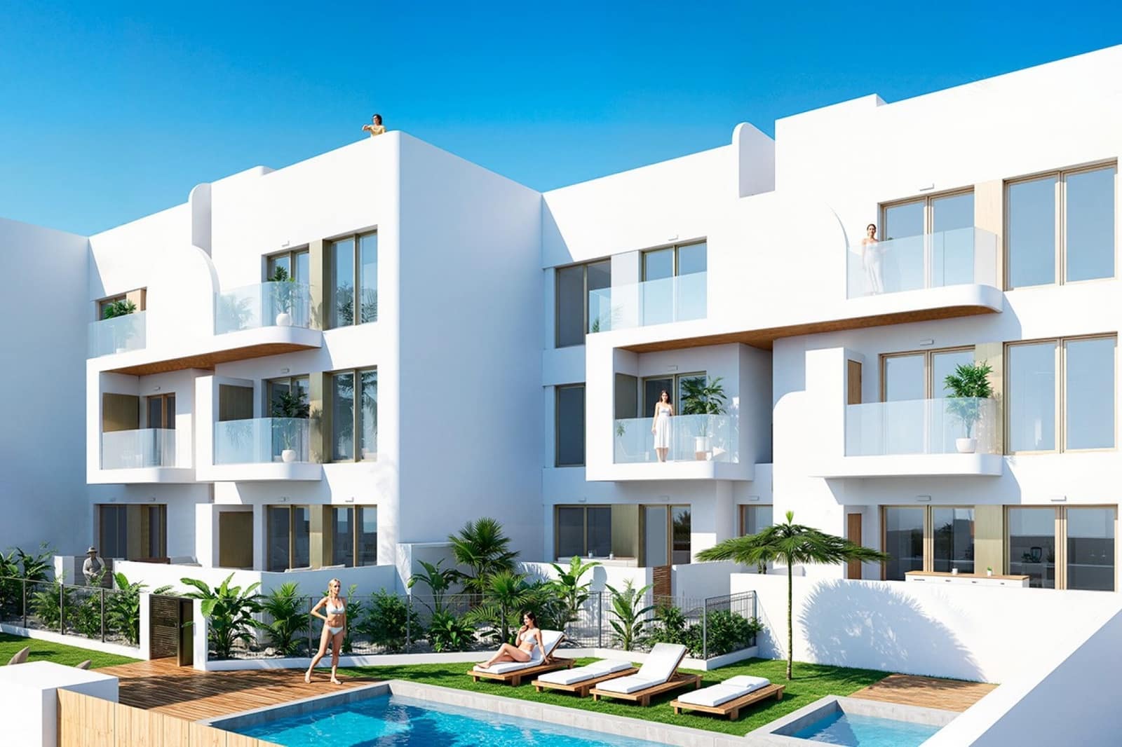 3 soveværelse Lejlighed til salg i Los Alcazares med swimmingpool garage - € 309.900 (Ref: 10048317)