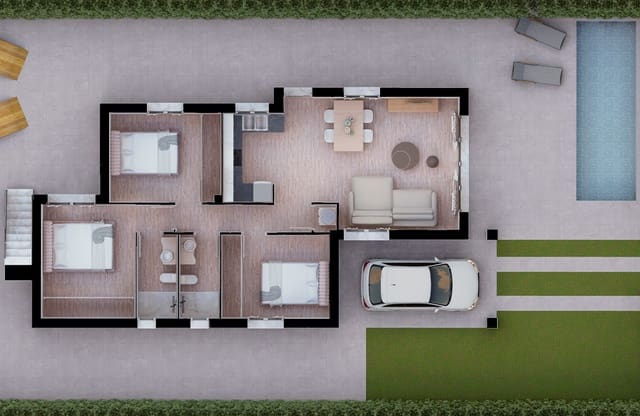 3 quarto Moradia para venda em Las Lomas de Rame - Bahía Bella, Los Alcázares com piscina garagem - 361 500 € (Ref: 8115385)